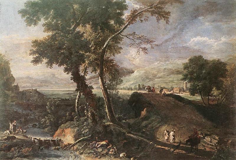 RICCI, Marco Landscape with River and Figures df oil painting picture